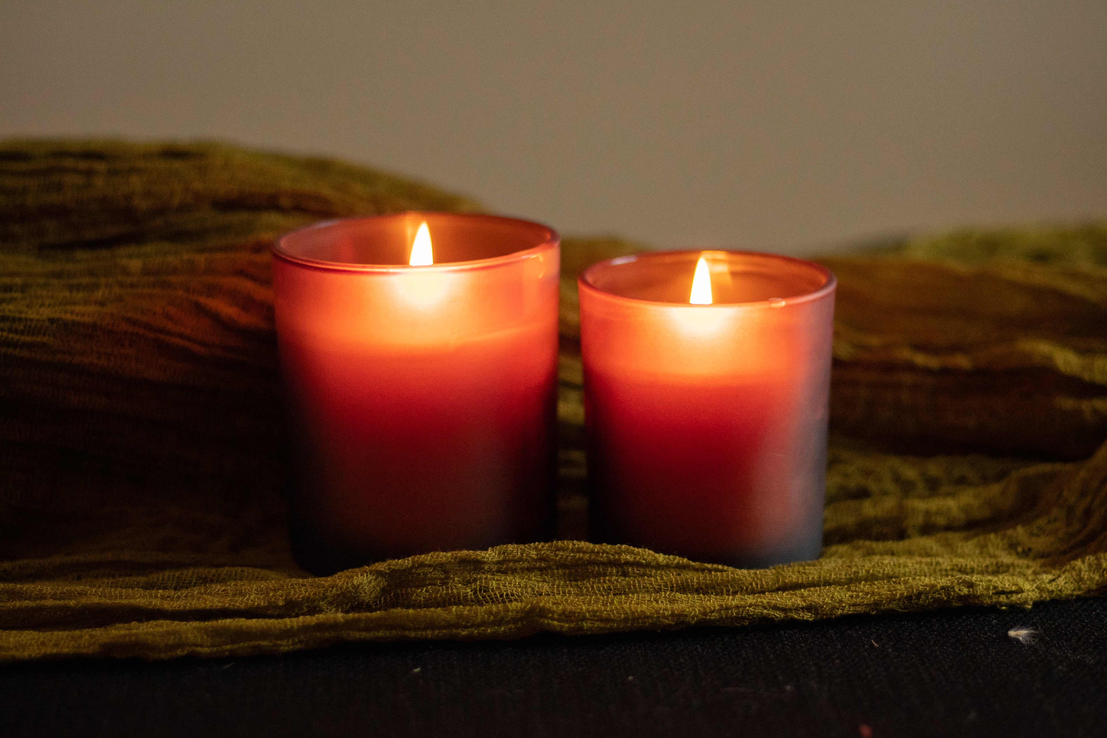 Frosted Amber Glass Candle
