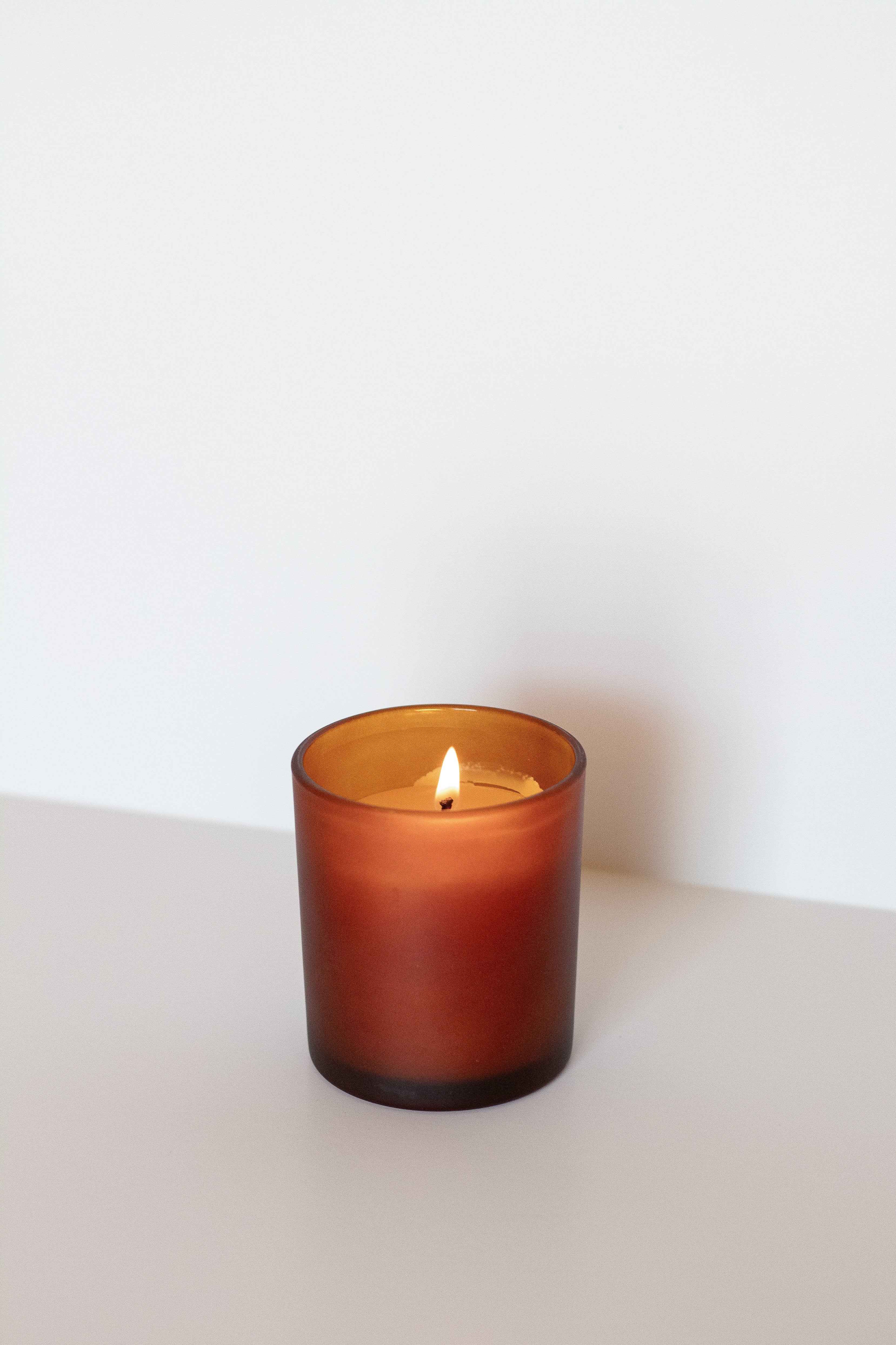 Frosted Amber Glass Candle