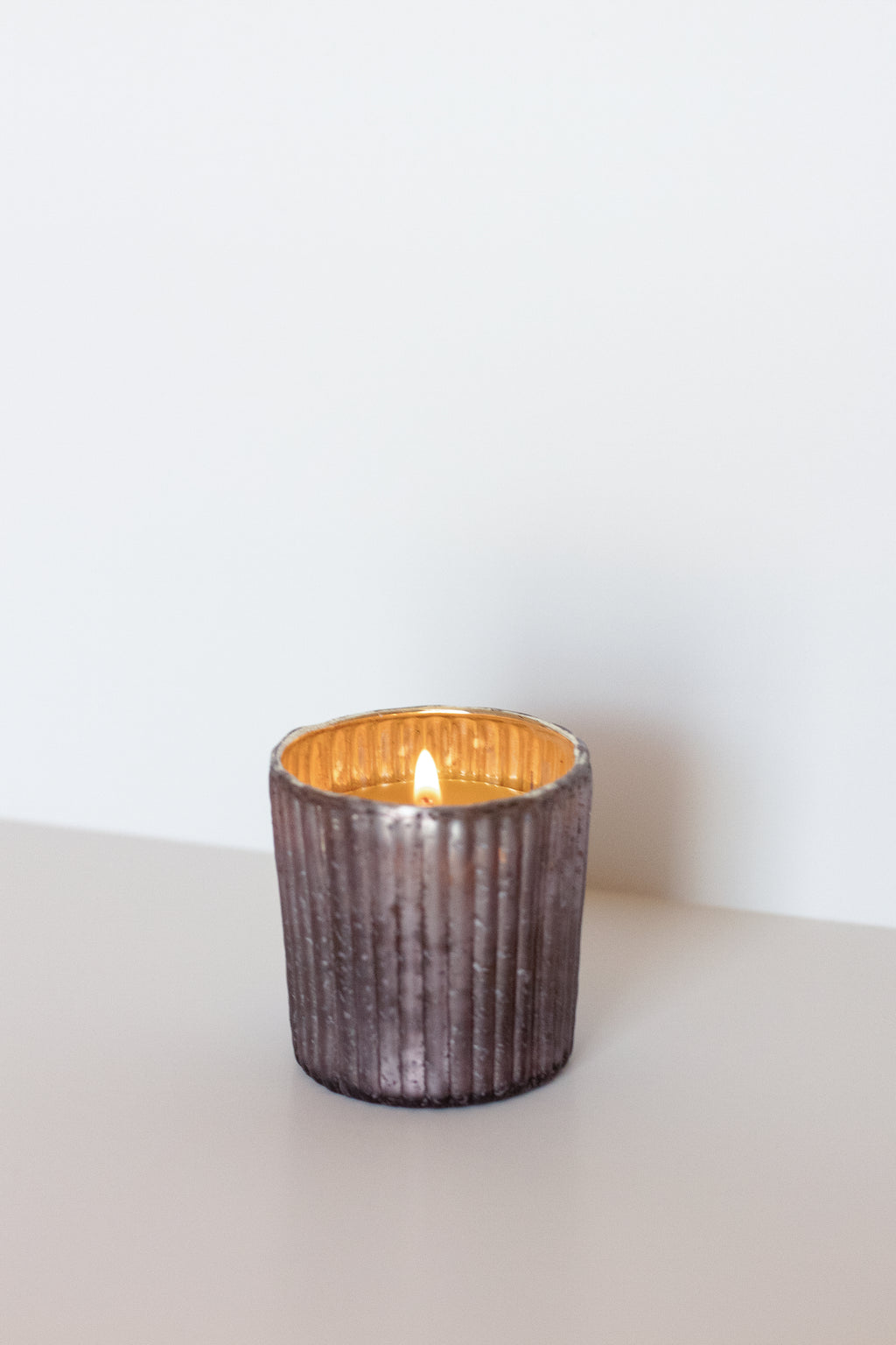 Luxury Gray Mercury Glass Beeswax Candle