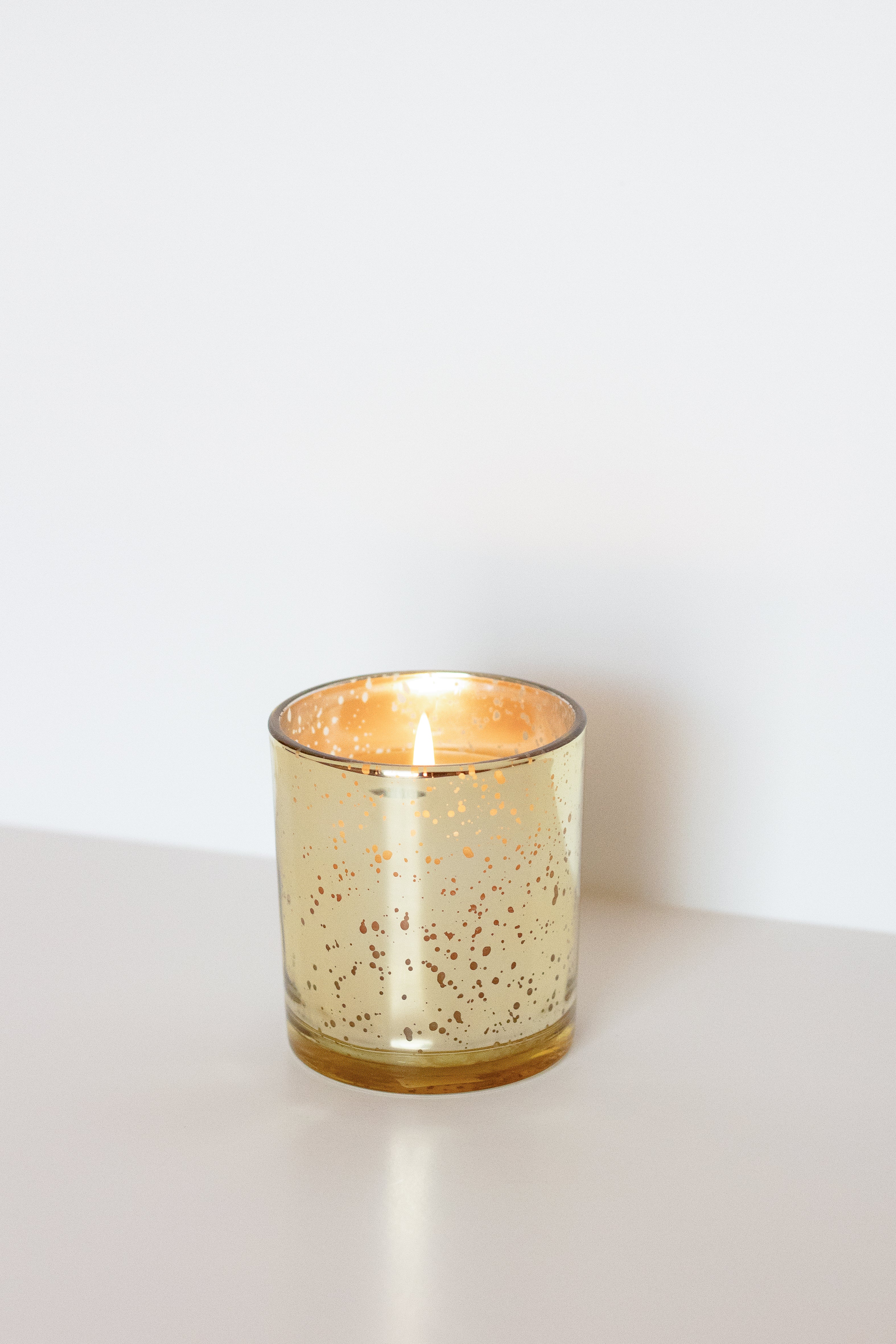 Sparkle Gold Glass Beeswax Candle