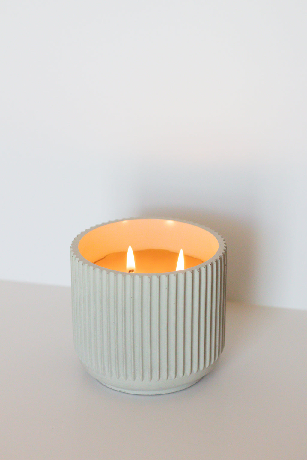 Concrete 2 Wick Beeswax Candle