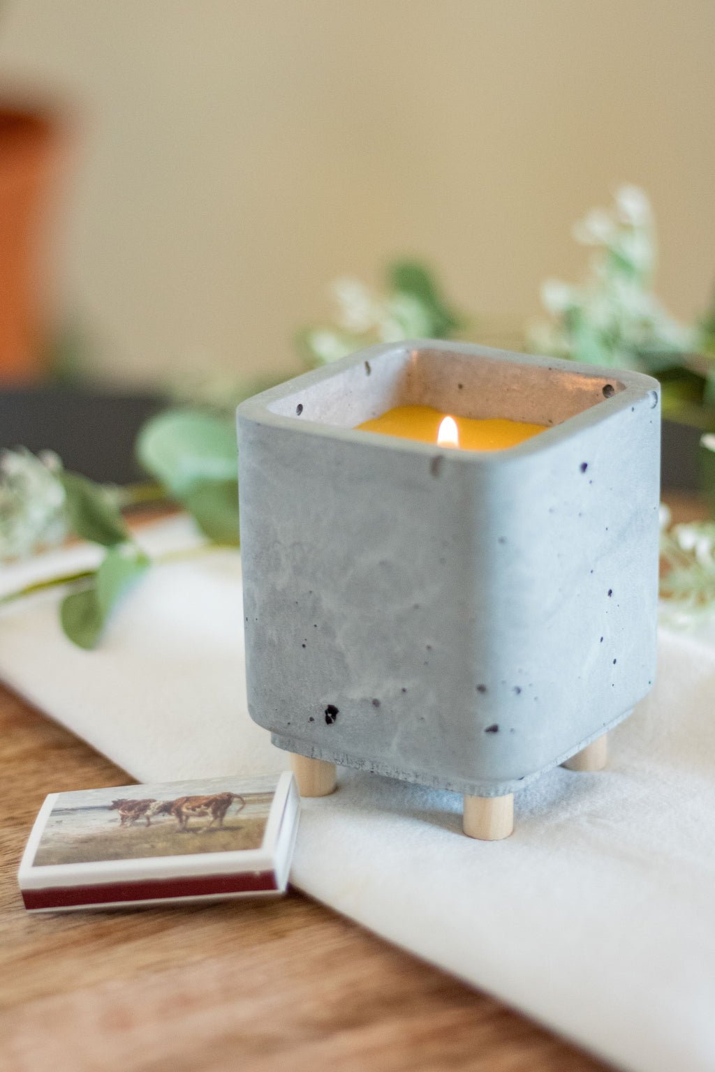 Square Concrete Candle