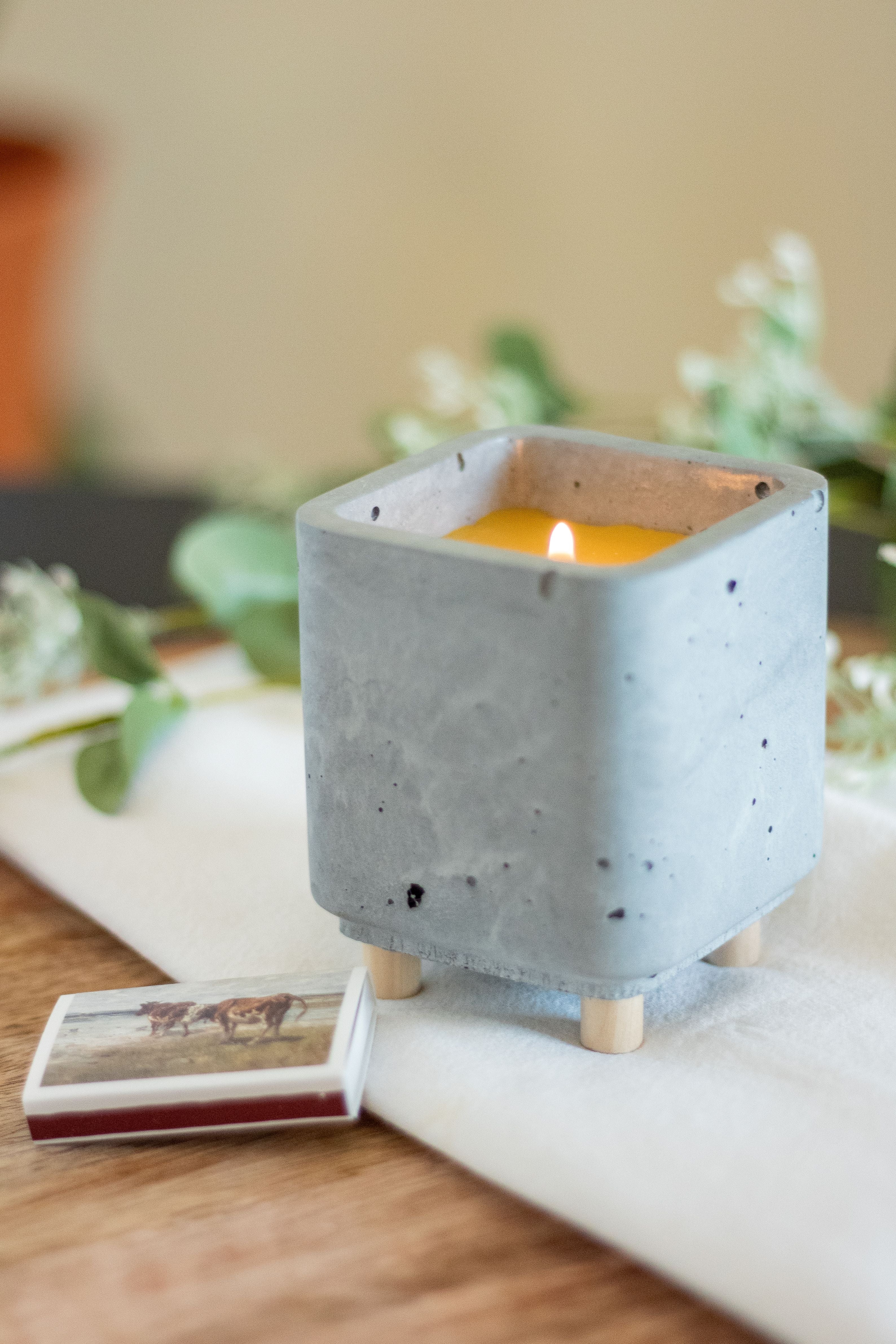 Square Concrete Candle