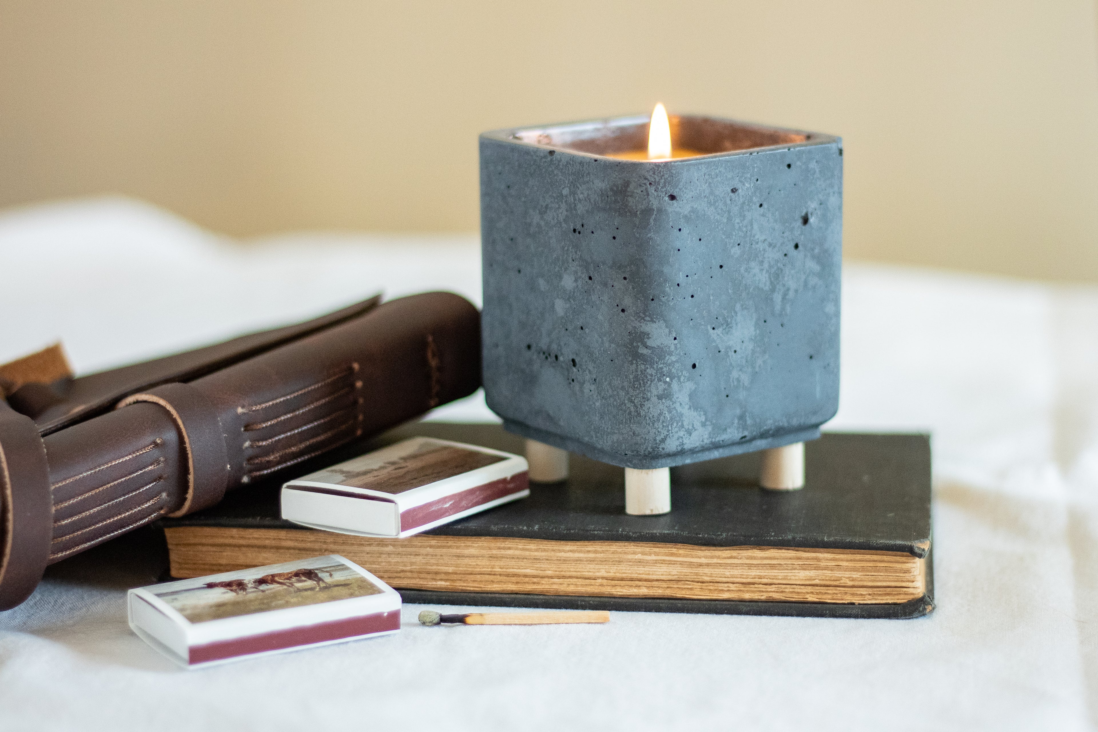 Square Concrete Candle