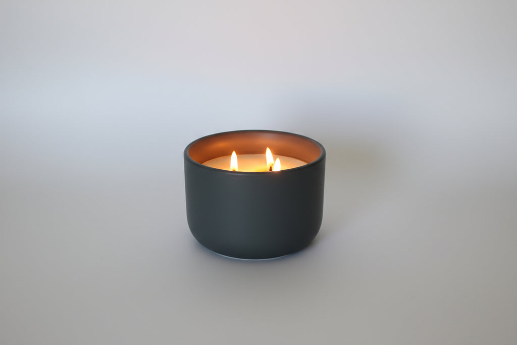 Three Wick Charcoal Beeswax Candle