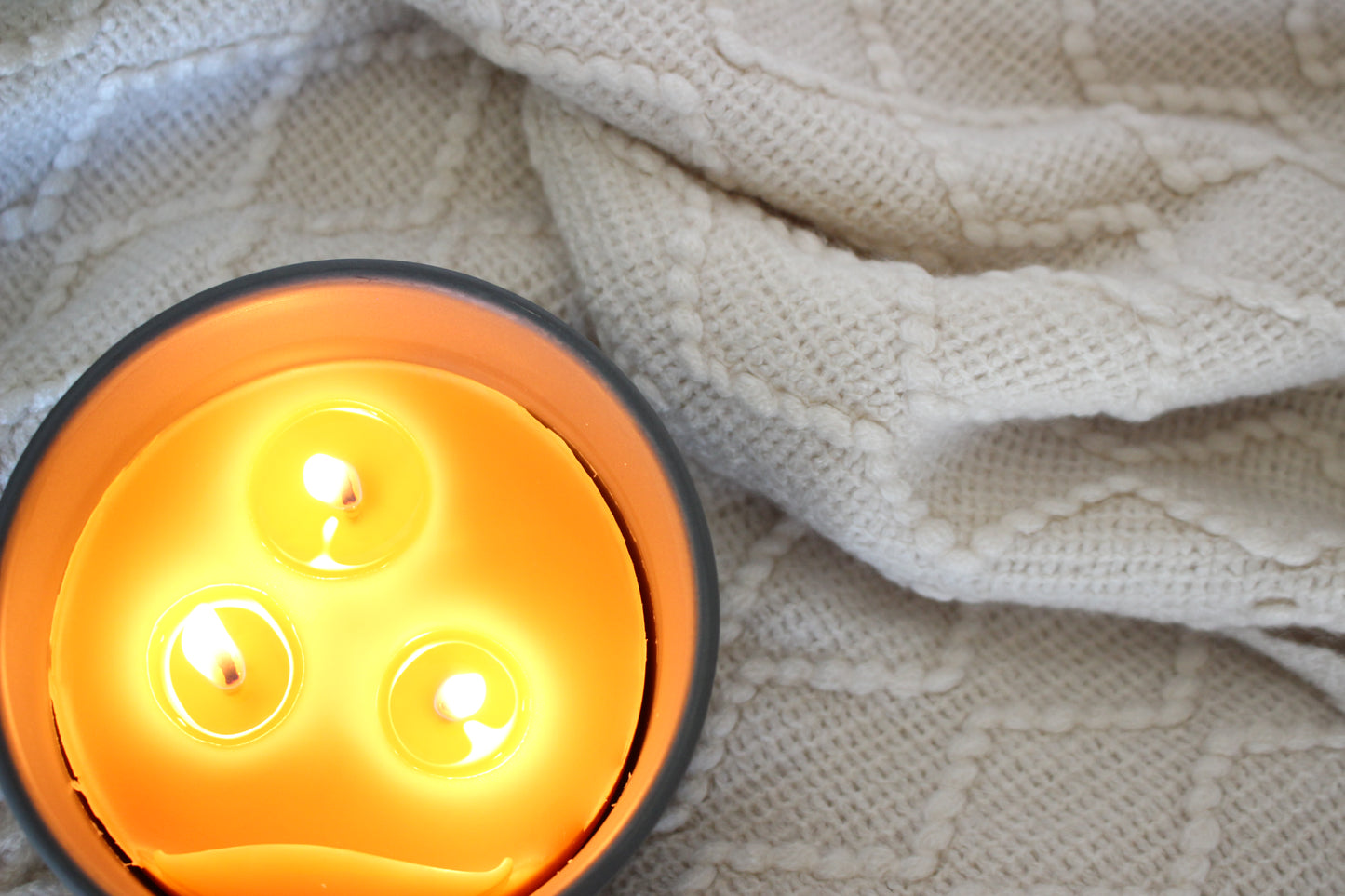 Three Wick Charcoal Beeswax Candle