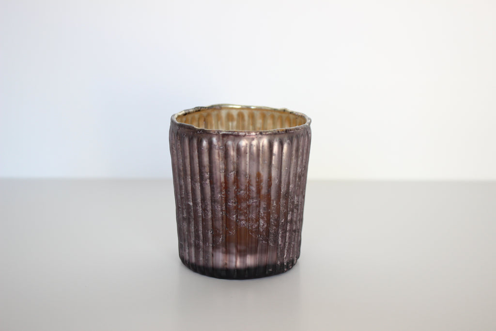 Luxury Gray Mercury Glass Beeswax Candle